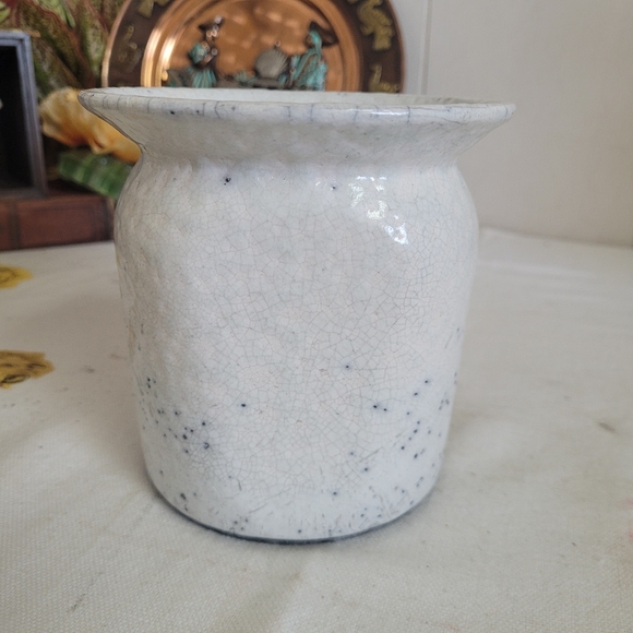 Vintage Raku Sudio Pottery Flower Pot White - Picture 3 of 10